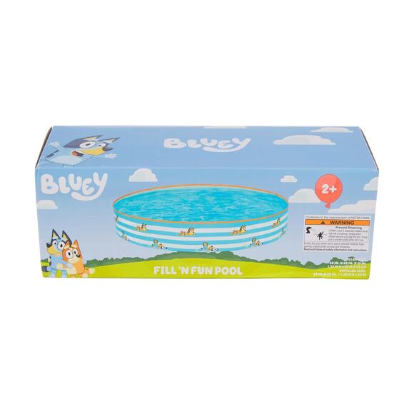 Bluey Fill ’n Fun Kiddie Pool 60x60 Inflatable Kids Wading Pool Summer Toy - Picture 1 of 1